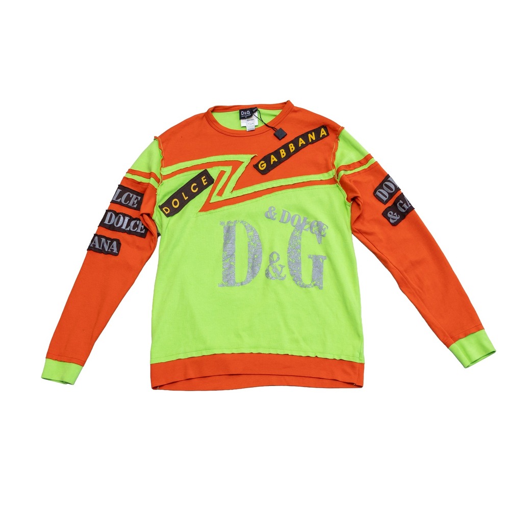 D&G Dolce & Gabbana Men's Slim XL Graphic Skull Sweatshirt Y2K Rare